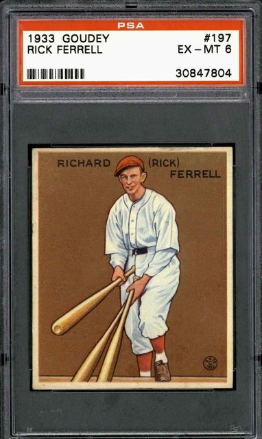 1933 Goudey #197 Rick Ferrell - PSA 6