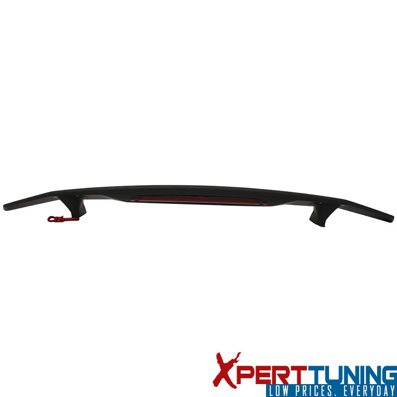 Universal Fit 2 Post MTrunk Spoiler Wing W/ 3RD Brake LED Light ABS atte Black Foto 2 de 4