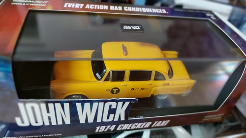 Greenlight 86607 Checker 1974 N.Y.C.Taxi John Wick Chapter 3 1/43