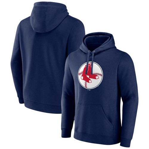 Men's Navy Boston Red Sox Cooperstown Collection Pullover Hoodie - 第 1/3 張圖片