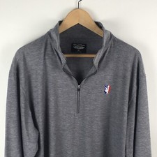 Straight Down Heather Gray Quarter Zip Golf Pullover Mens XL