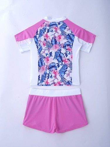 Kids Girls Bathing Suits Shorts Swimsuits Floral Print Swimwear Beach Tankini - Picture 10 of 65