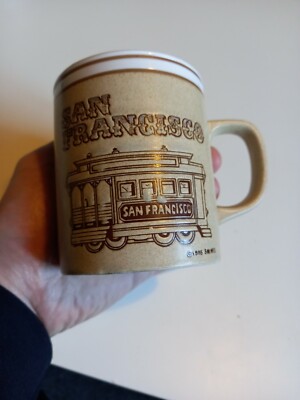 Vintage smiwes 1985 San Francisco Cable Cart Kaffeebecher selten geprägt 