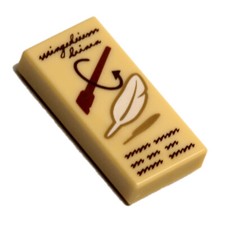 NEW LEGO - Tiles - Decorated - 1x2 Wingardium...