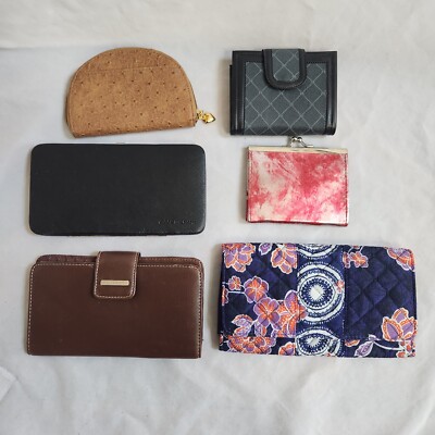 LOT OF 6 Women's Long Wallets Change Purses Nine West Isaac Mizrahi Avon Floral