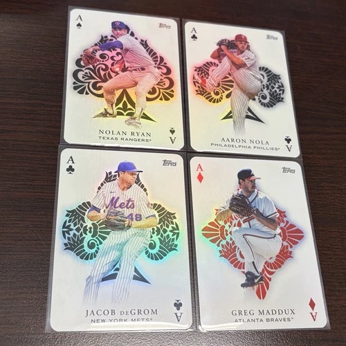 2023 Topps All Aces Baseball Lot (4 Cards) Nolan Ryan, Nola, deGrom, Maddux