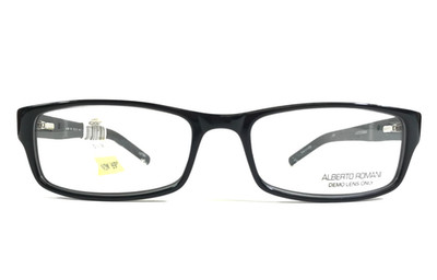 Alberto Romani Eyeglasses Frames AR800 BK Black Rectangle Full Rim 55-18-140