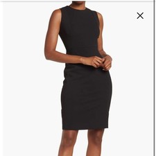 Calvin Klein Black Sleeveless Sheath Dress Size 10 Classic Work Office LBD