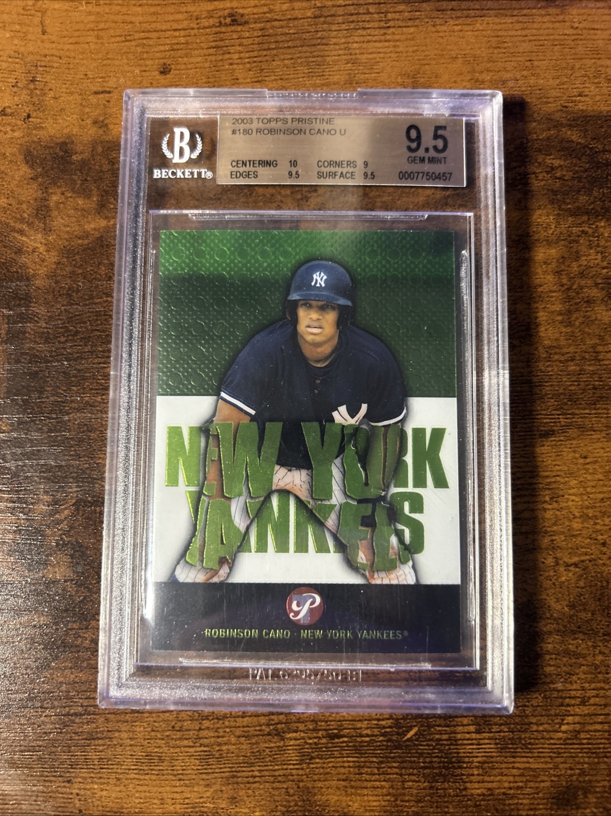 2003 Topps Pristine #180 Robinson Cano Rookie Card (#1446/1499) BGS GEM MT 9.5