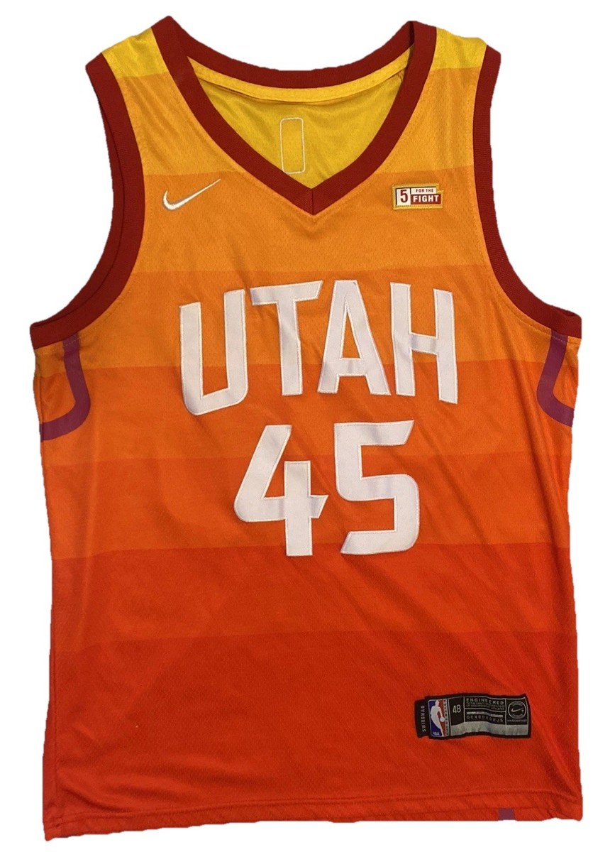 UTAH JAZZ DONOVAN MITCHELL #45 ORANGE GRADIENT NIKE SWINGMAN