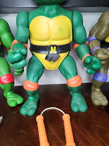 Set Figurine 13” Playmates Teenage Mutant Ninja Turtles 1989 Vintage RARO TMNT - Foto 9 di 24