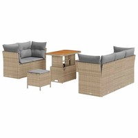 Garten Sofa Set 8 Teilig Mit Kissen Beige Hellgrau Sitzgruppe Balkon Terrasse