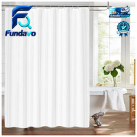 Badevorhang 180X200Cm Polyester Wasserdicht Waschbar Anti-Schimmel Weiß Dusche