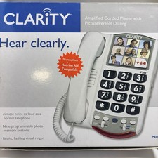 Clarity P300 Amplified Corded Phone w/Large Buttons  PicturePerfect Dialing 