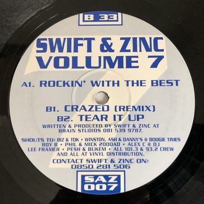 Swift & Zinc   Volume 7 (12 ) Brain Progression    SAZ 007 [Drum n Bass, Jungle]