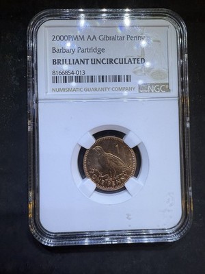 2000PMM AA Gibraltar Penny Barbary Partridge - Brilliant Uncirculated- NCG