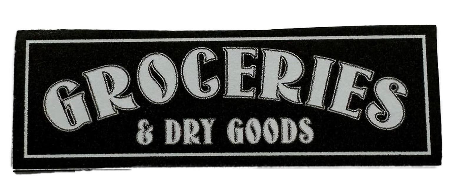 Dolls House Groceries & Dry Goods Sign Shop Store Pantry Door 1:12 Printed Card