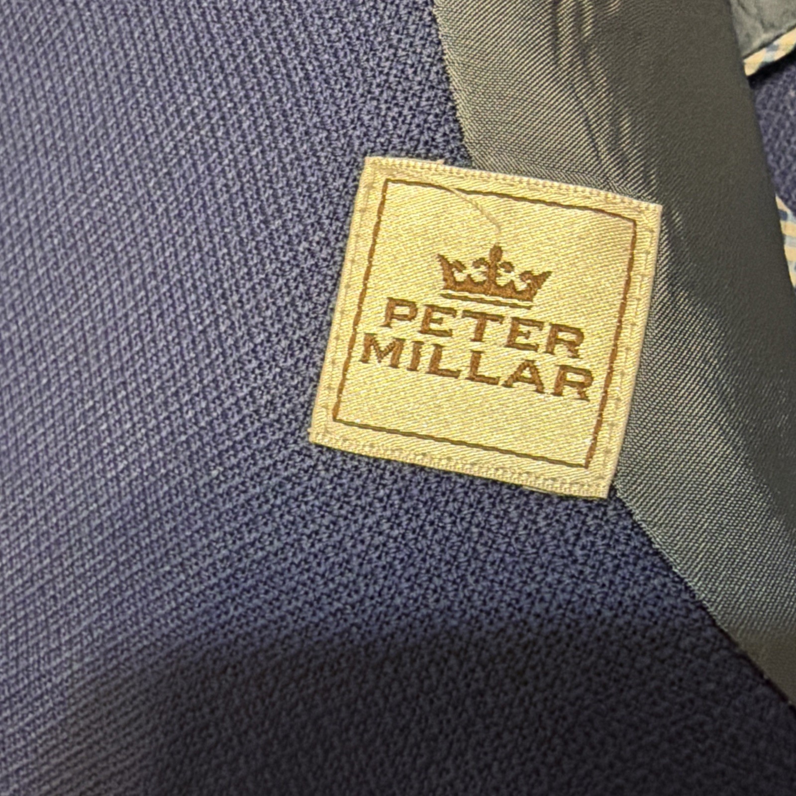 Peter Millar L Regular Blue Solid Jacket 100% Woo… - image 4