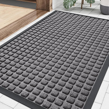 Front Door Mat outside Entrance, Natural Rubber Doormat, 29.5X17 Inch 