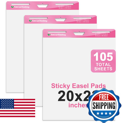 Securitoday Sticky Easel Pad - 20 x 23 Inches Flip Chart Paper for Teachers, Sup