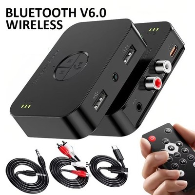 Bluetooth 6.0 Wireless to Wired Speaker/AMP AUX RCA MP3 Audio Adapter Receiver
