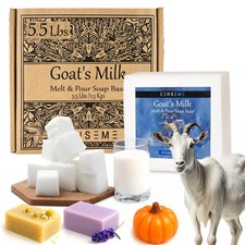 5.5 LBS Goats Milk Soap Base  Melt and Pour 88 Ounce Pack of 1 , White