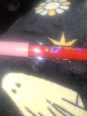 Lamella Red Liquid Lip Gloss Tube - Lip Makeup, Vibrant Color, Easy Application