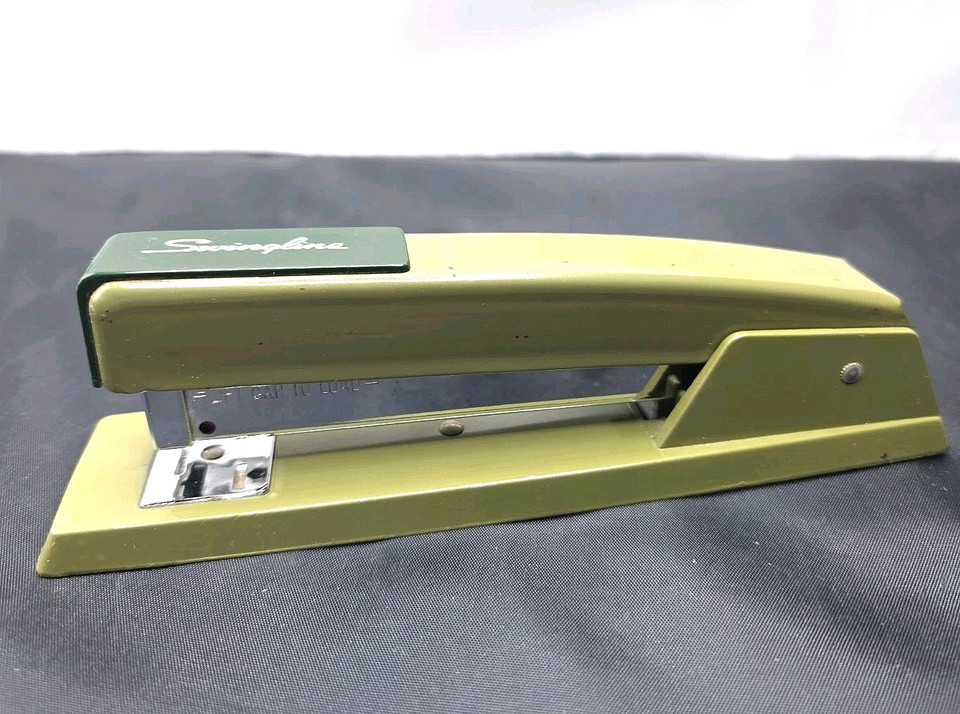 Vintage Swingline Olive Green Stapler Mid Century Modern Office Decor