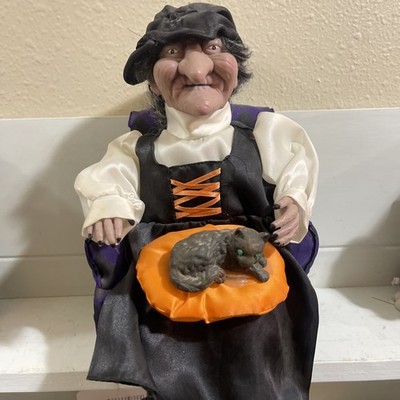 Gemmy Ind. 1995 Halloween Factory Witch Tested Works  Black Cat w/Sound Animated