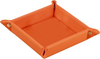YAPISHI Key Dish Bowl for Men, Entryway Catchall Holder Bedside Table Orange 