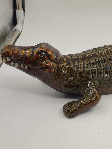 crocodile sculpture vintage ceramic west germany - Picture 12 of 23
