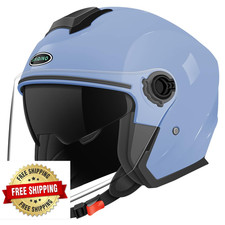 Motorcycle Open Face Helmet Adult 3/4 Half w/ Dual Visor DOT/ECE Approved