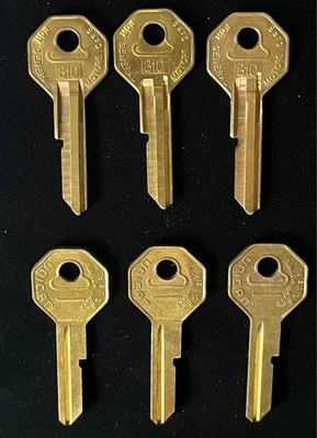 Lot Of 6, VNTG B10, Unican (ILCO) Brand Primary Key Blanks, for Early GM Autos