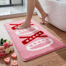 Valentines Bathroom Rug 16 X 24 Inch Pink XOXO Tufted Bath Mat Absorbent Non Sli