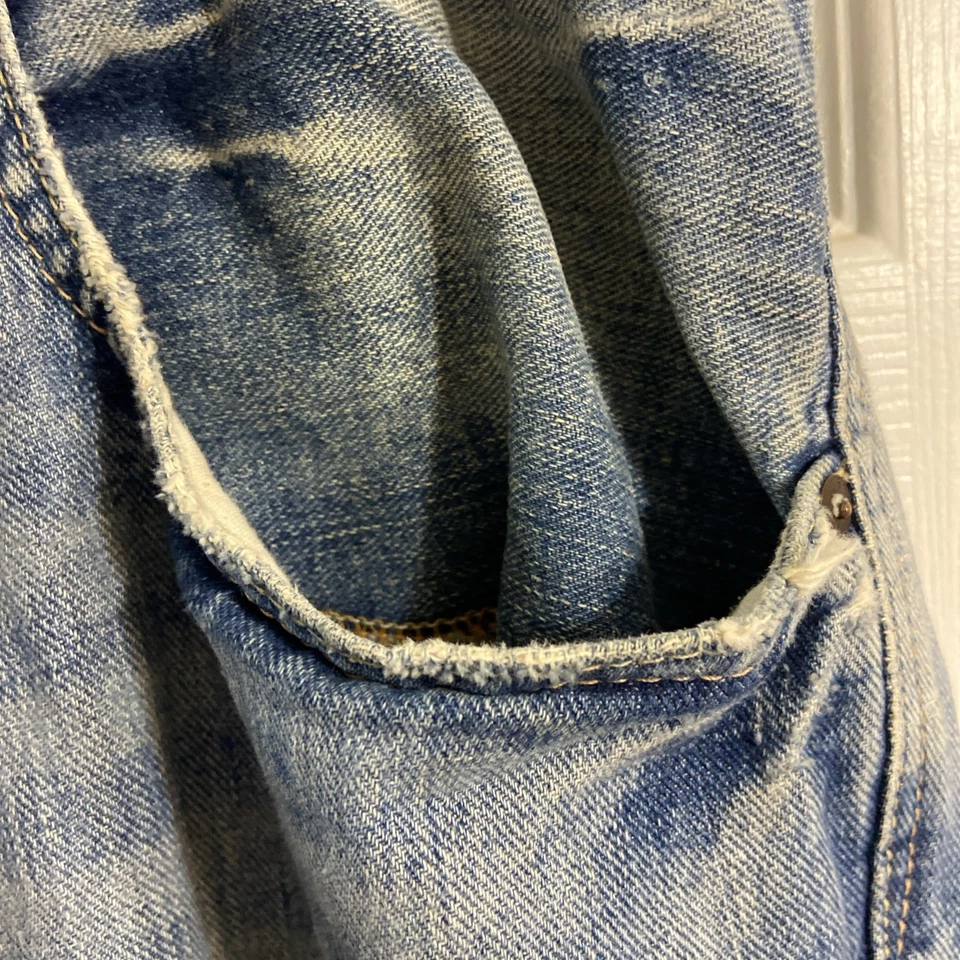 Pantalones de mezclilla American Eagle para hombre 42x30 azul lavado claro algodón calce holgado Foto 4 de 4