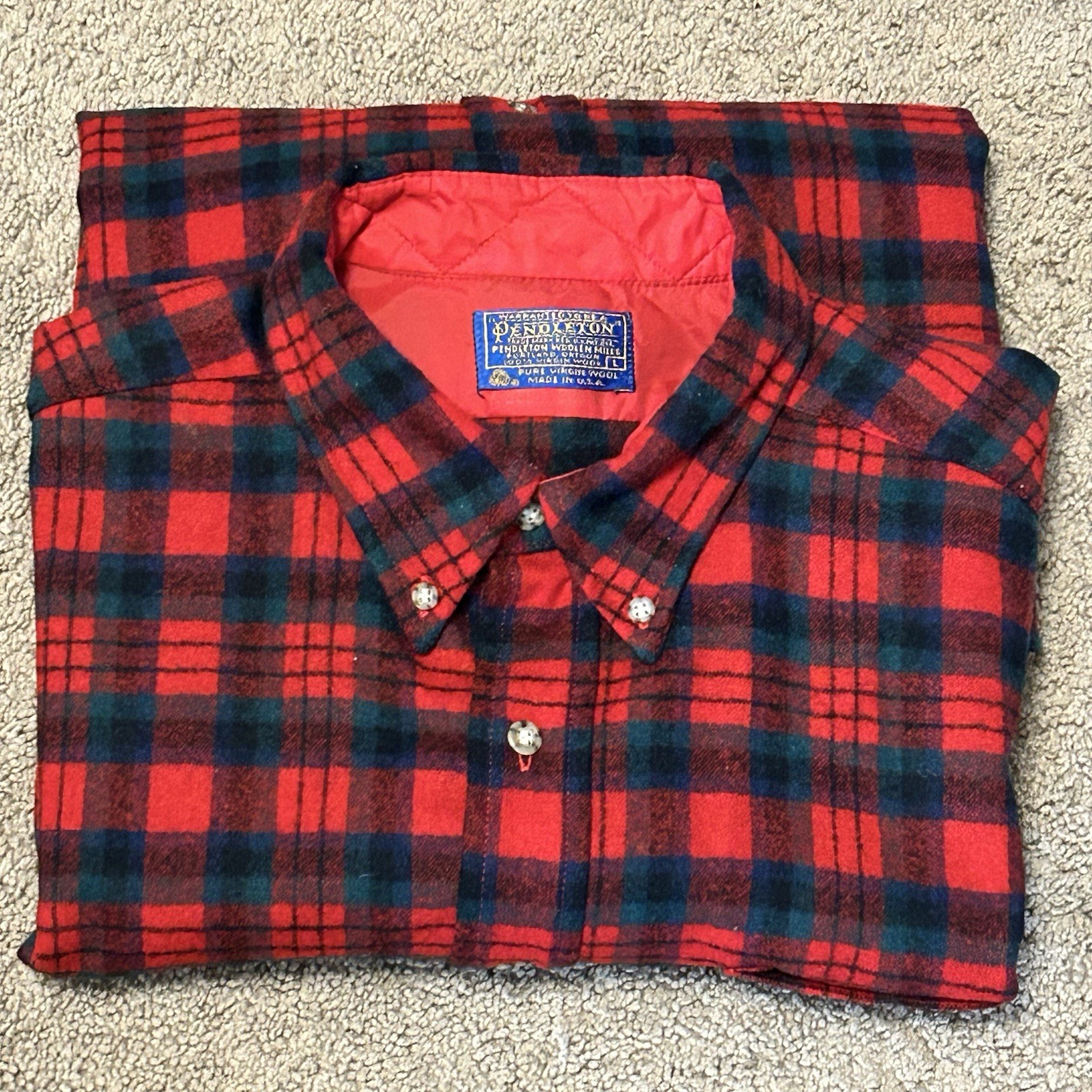 Pendleton Macduff Tartan Wool Button Up Shirt Red… - image 1