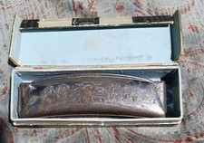 Vintage Curved German Hohner Harmonica with Box Lieblinge