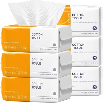 6 Pack Face Towels Disposable,100 Count Ultra Thick Disposable face towels