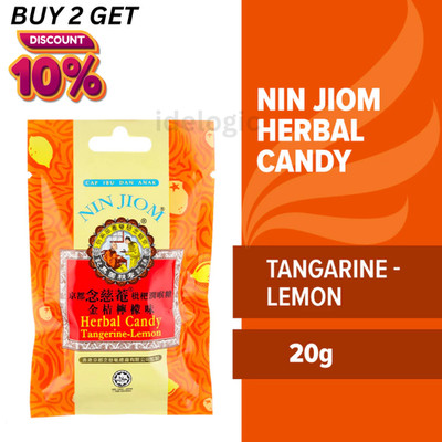 Natural HerbaI Candy Nin Jiom Tangerine Lemon Flavor 20g X 3 Packs Refreshing