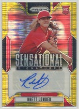 Rhett Lowder 2025 Panini Prizm Sensational RC AUTO Gold Pulsar /10 Rookie #SS-RL