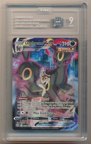 UMBREON VMAX 2022 POKEMON BRILLIANT STARS #TG23 TRAINER GALLERY ALT ART TAG 9