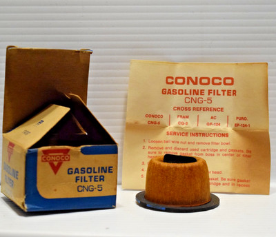 CONOCO FUEL FILTER CNG-5 CARTRIDGE GASKETS GASOLINE GAS SERVICE VINTAGE 1960s