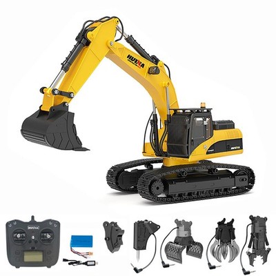 Upgraded HUINA 1580 1/14 Electric Lifting RC Excavator Grabber Shear Claw Ripper