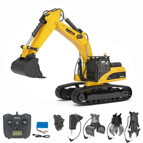 Upgraded HUINA 1580 1/14 Electric Lifting RC Excavator Grabber Shear Claw Ripper