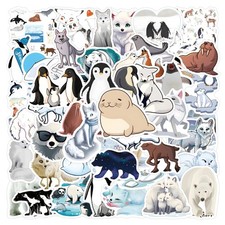 60Pcs Artic Animals Sticker, Cute Stickers for Kids Teens