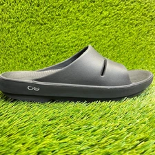 Oofos OOahh Mens Size 10 Black Beach Walking Outdoor Recovery Slide Sandals