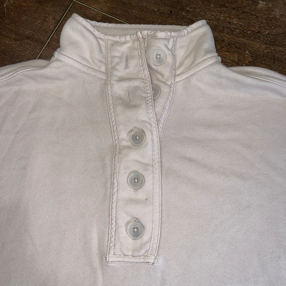 Sudadera Suéter Cómoda Top Para Mujer Aerie Medio Botón Crema Cuello Simulado Foto 2 de 4