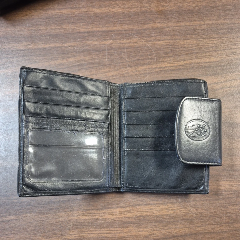 Lote de 5 Carteras de Cuero Genuino Tri/Doble Pliegue, Negro, Borgoña, Tostado Foto 4 de 4