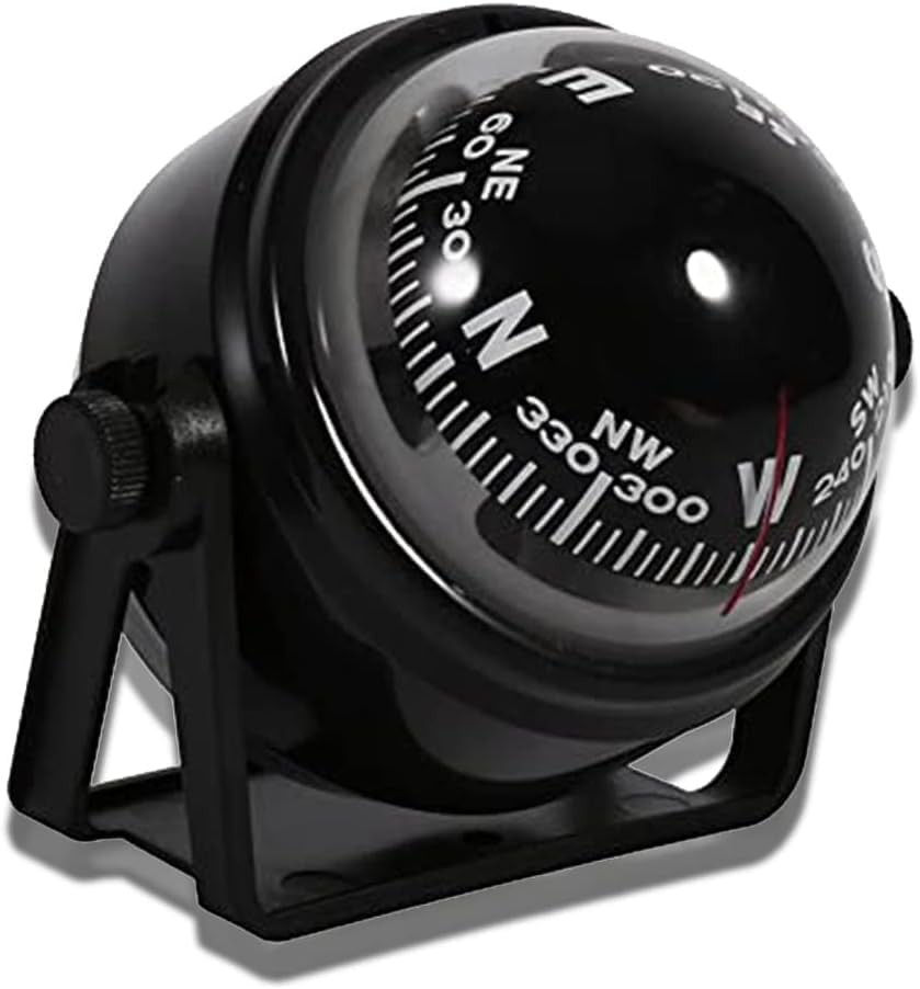 Car Compass Marine Dash Mount, LED Boat Compasses with Adjustable Mounting Brack