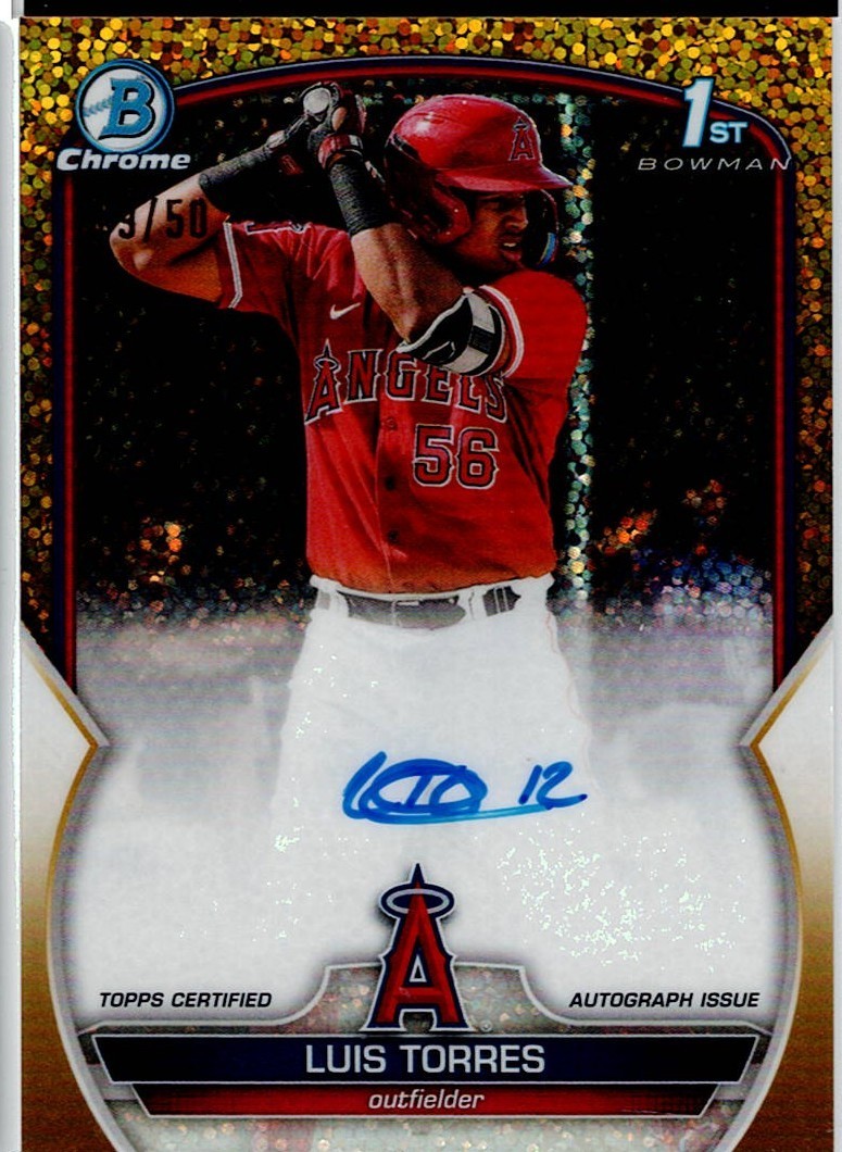 2023 Bowman Chrome Luis Torres Gold Mini Diamond Rookie Auto /50 #CPA-LT